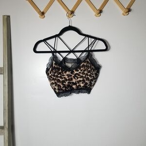 NWOT JADY K LEOPARD PRINT LACE BRALETTE SIZE L/XL